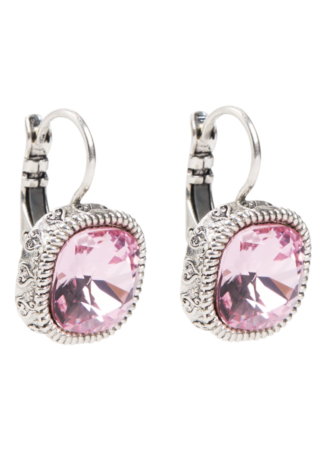 Camps & Camps Oorhangers met Swarovski kristal - voorkant lichtroze