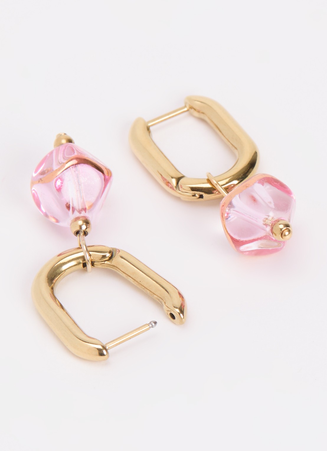 Camps & Camps Oorringen met hanger verguld - detail roze