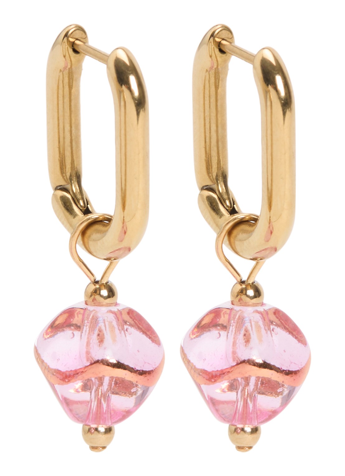 Camps & Camps Oorringen met hanger verguld - voorkant 2 roze