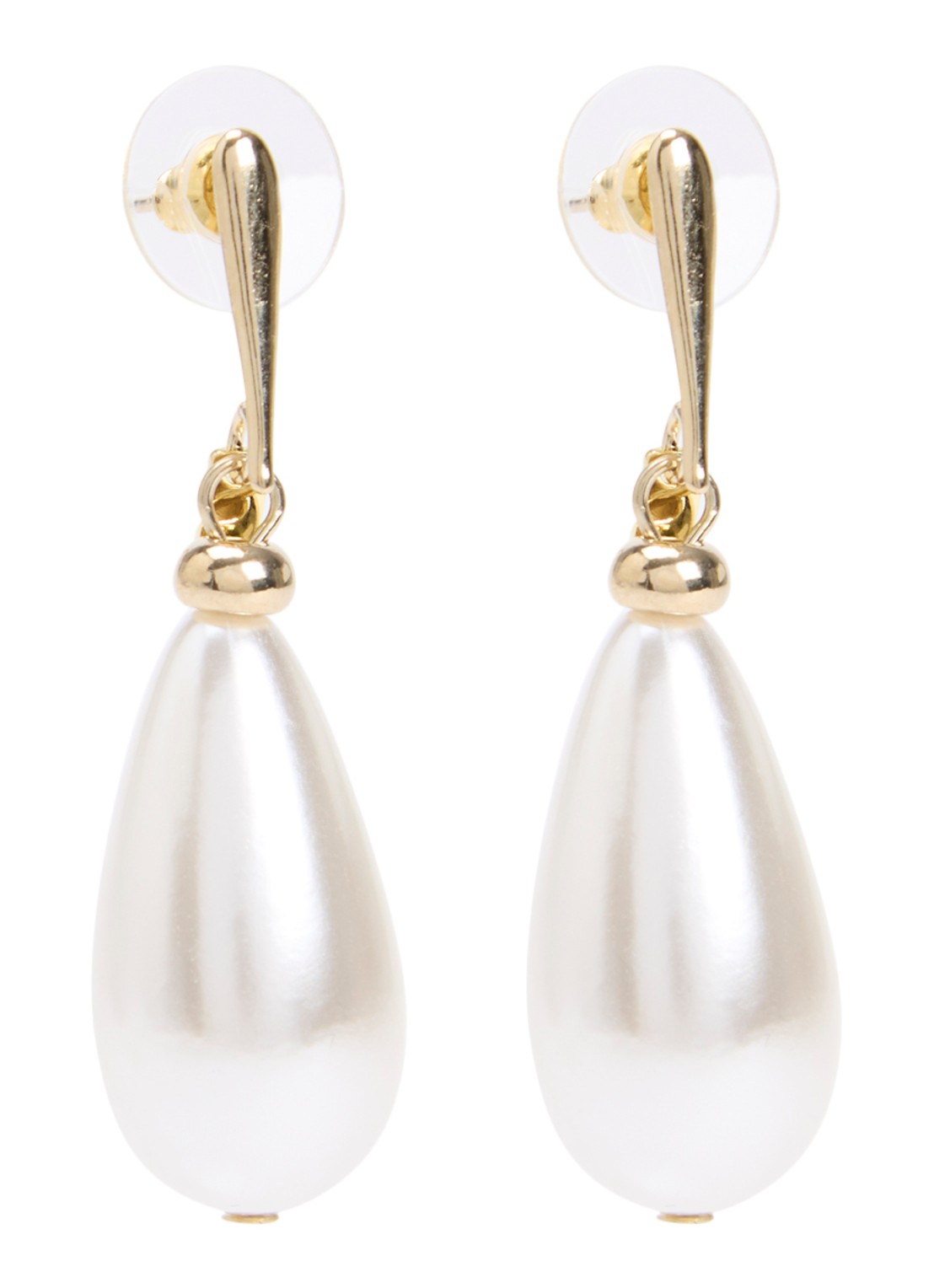 Camps & Camps Pearly Drops oorstekers verguld - voorkant 2 parelmoer