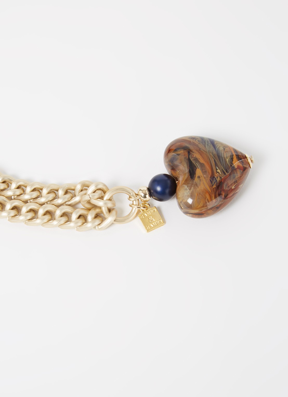 Camps & Camps The Funky Heart ketting verguld - detail 3 goud