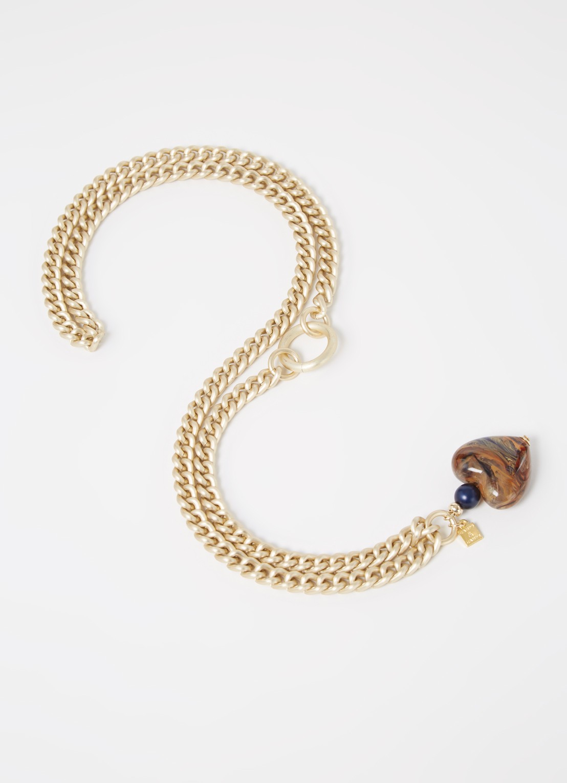 Camps & Camps The Funky Heart ketting verguld - voorkant 2 goud