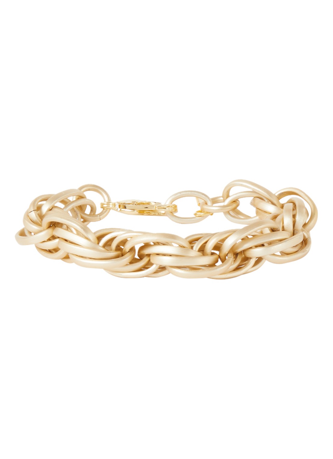 Camps & Camps The Twisted Aluminium schakelarmband verguld - voorkant goud