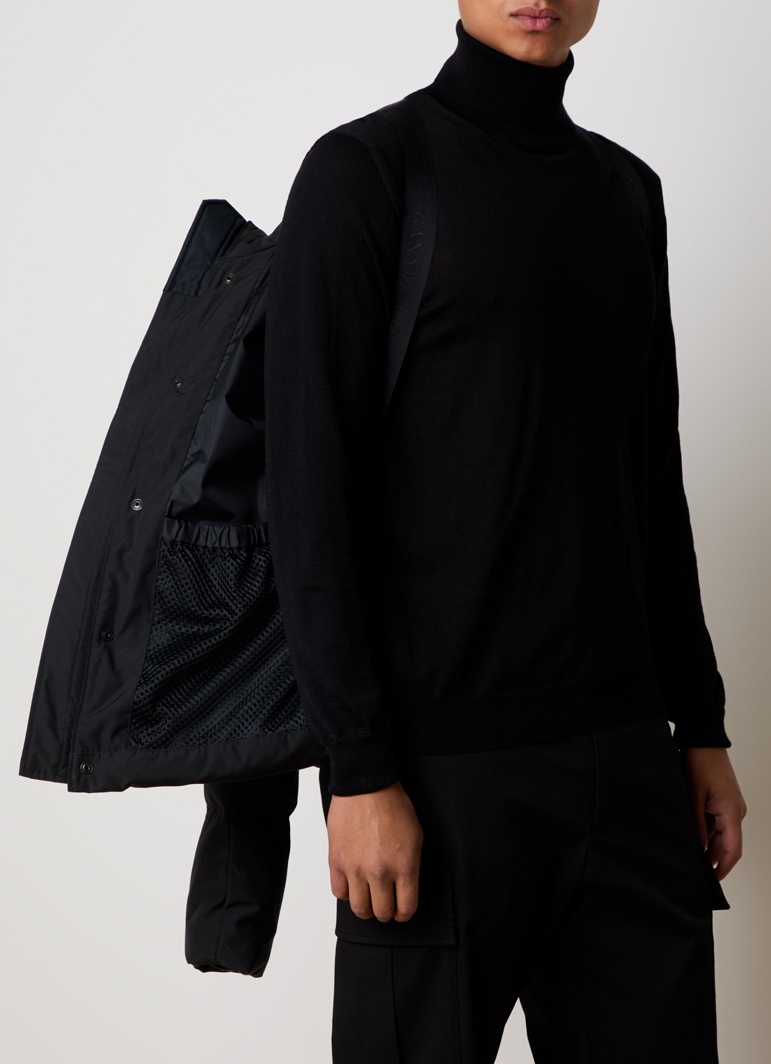 Canada Goose Bayview gewatteerde parka met donsvulling en steekzakken - detail 4 zwart