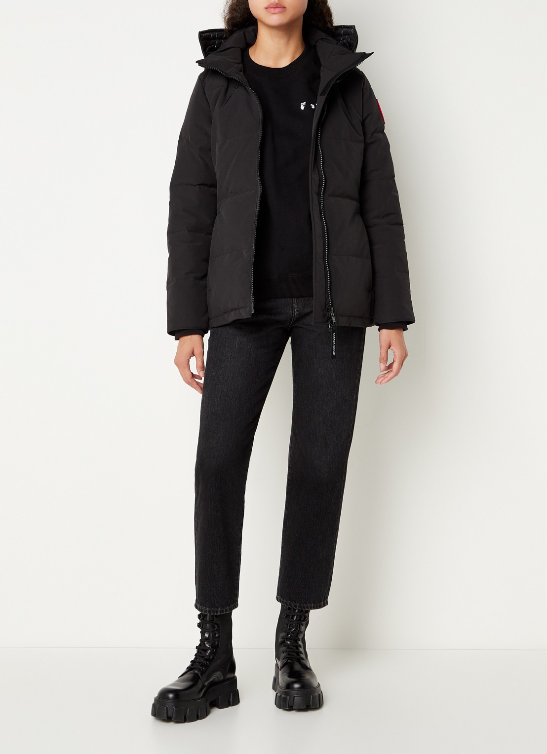 Canada Goose Chelsea gewatteerde parka met donsvulling - voorkant 2 zwart