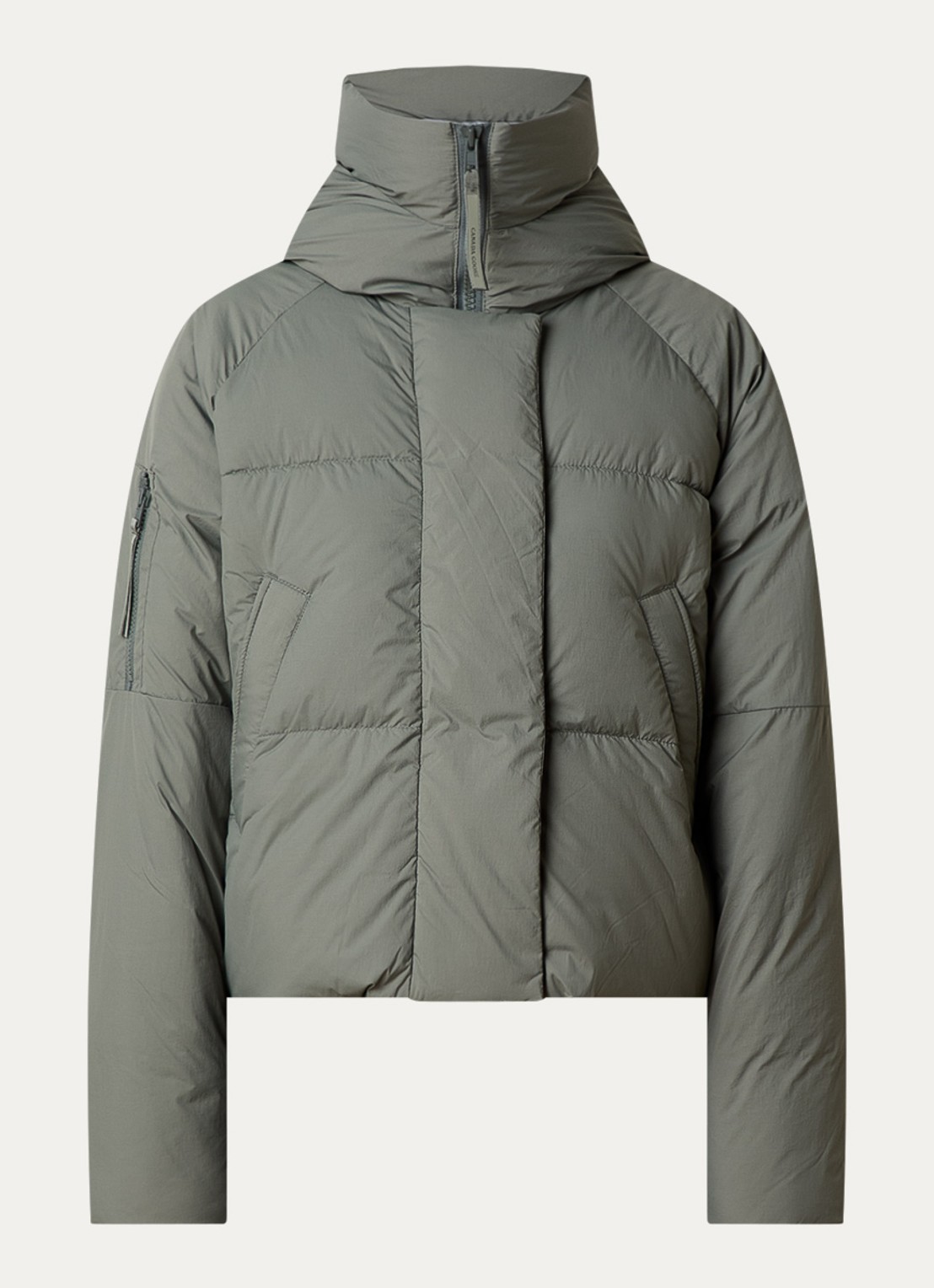 Canada Goose Chilliwack puffer jack met donsvulling en capuchon - voorkant olijfgroen