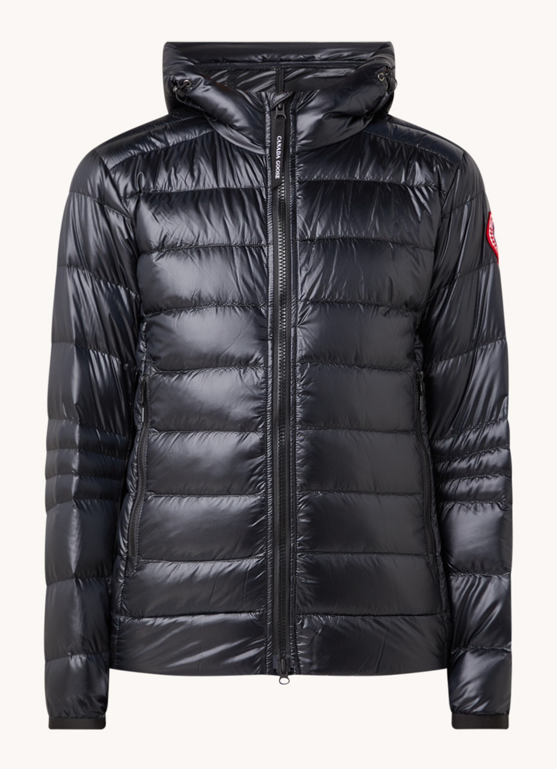 Canada Goose Crofton puffer jack met capuchon en donsvulling - voorkant 4 zwart