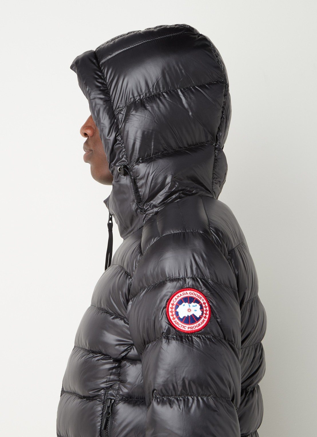 Canada Goose Crofton puffer jack met capuchon en donsvulling - detail 5 antraciet