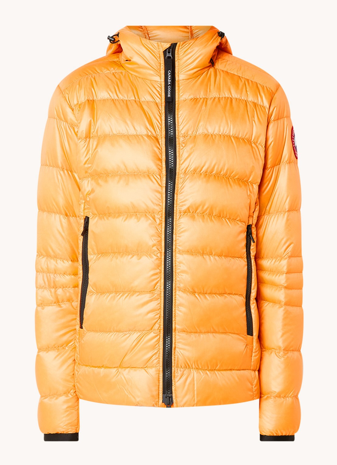 Canada Goose Crofton puffer jack met capuchon en donsvulling - voorkant 2 orange