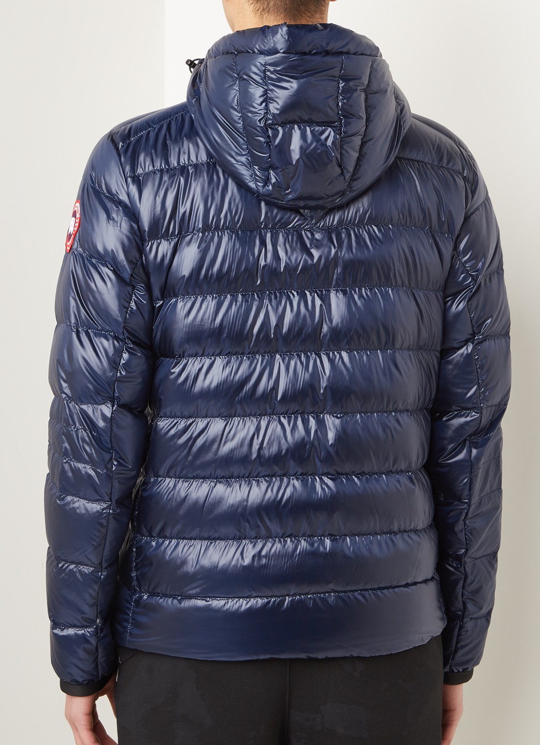 Canada Goose Crofton puffer jack met capuchon en donsvulling - achterkant donkerblauw