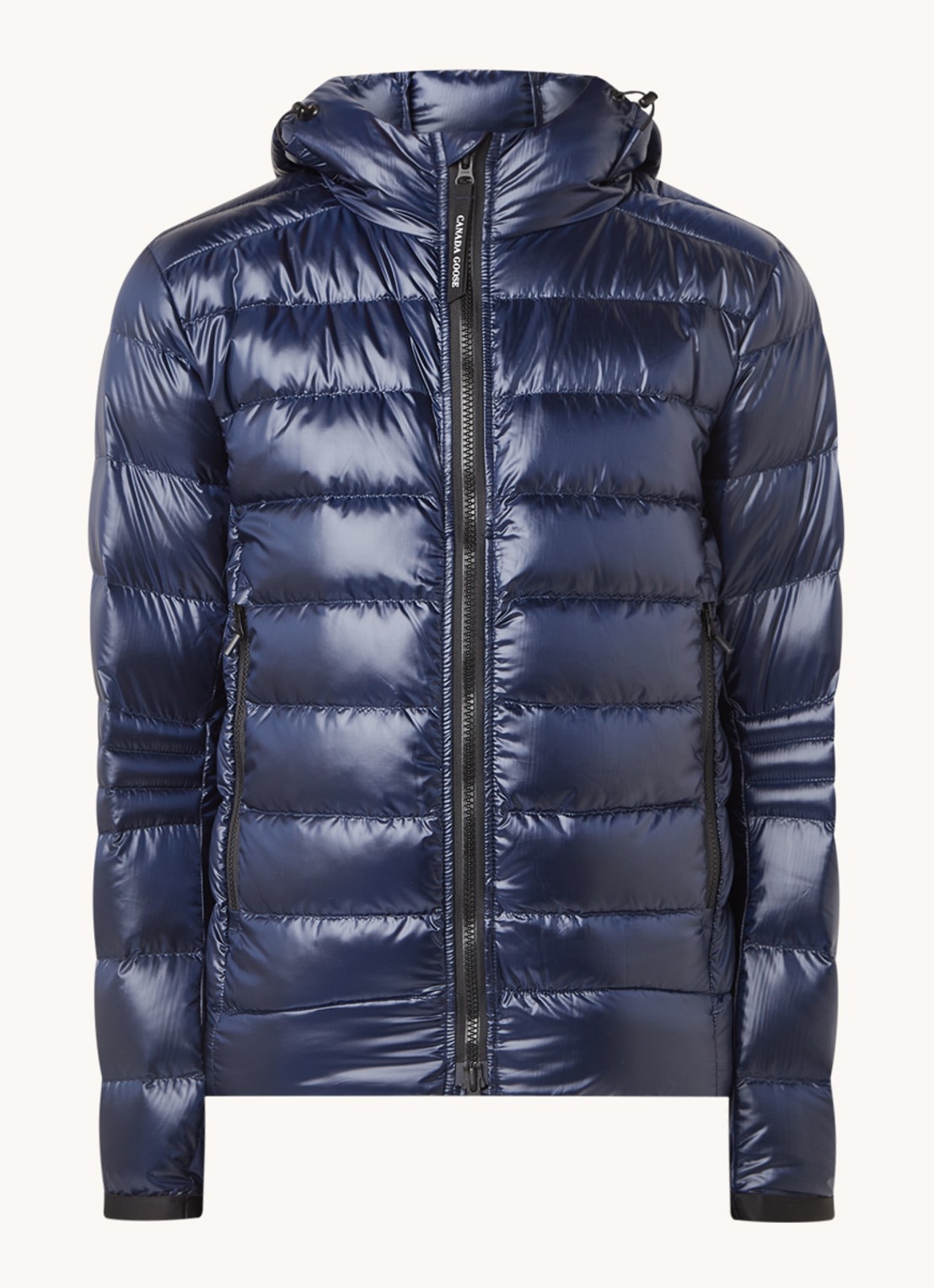 Canada Goose Crofton puffer jack met capuchon en donsvulling - voorkant 4 donkerblauw