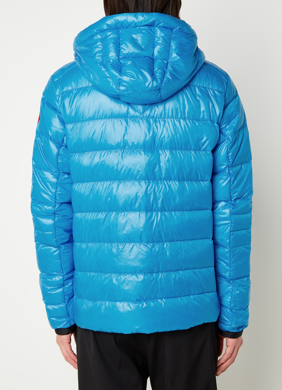 Canada Goose Crofton puffer jack met capuchon en donsvulling - achterkant blauw