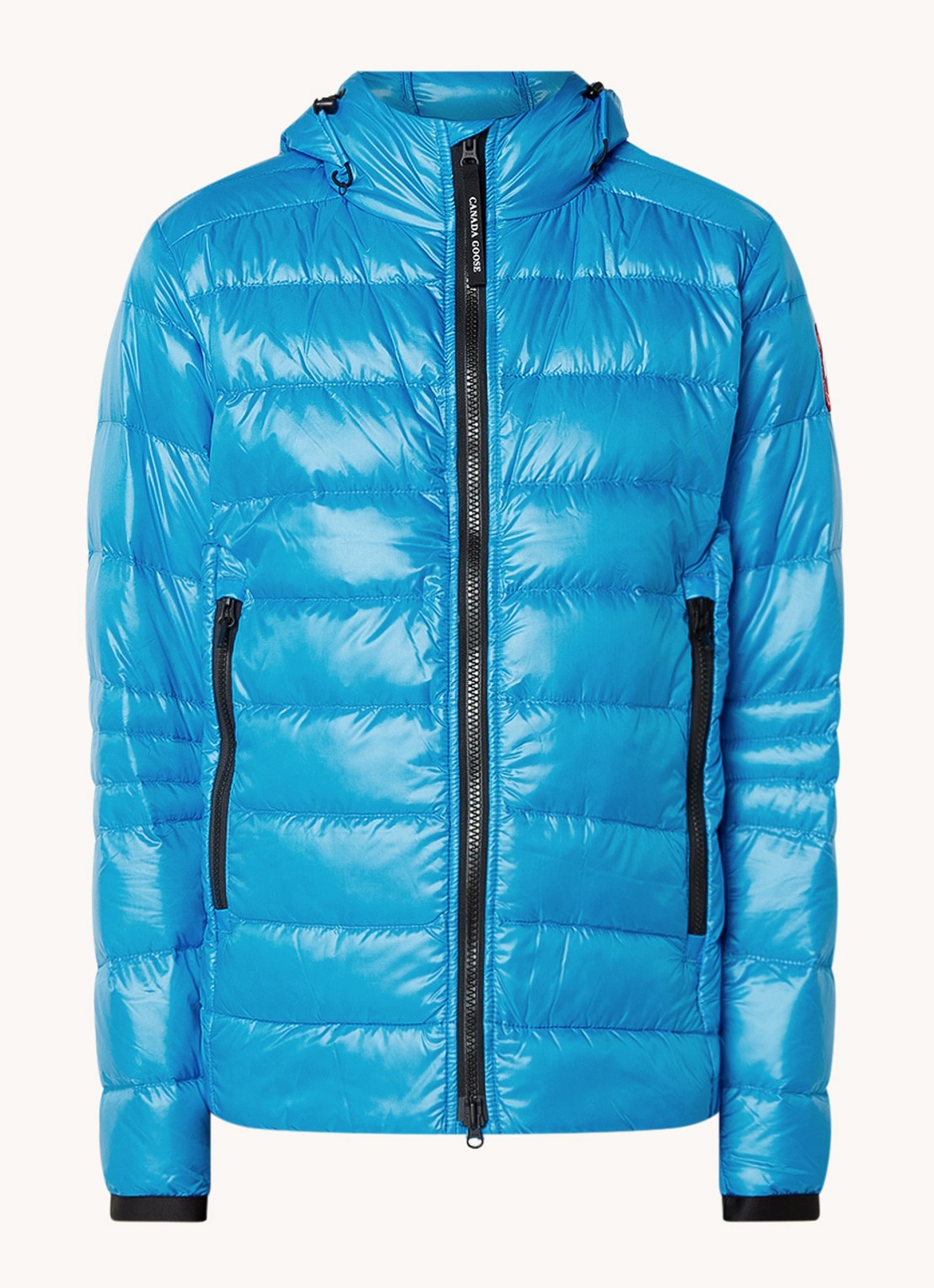 Canada Goose Crofton puffer jack met capuchon en donsvulling - voorkant 2 blauw
