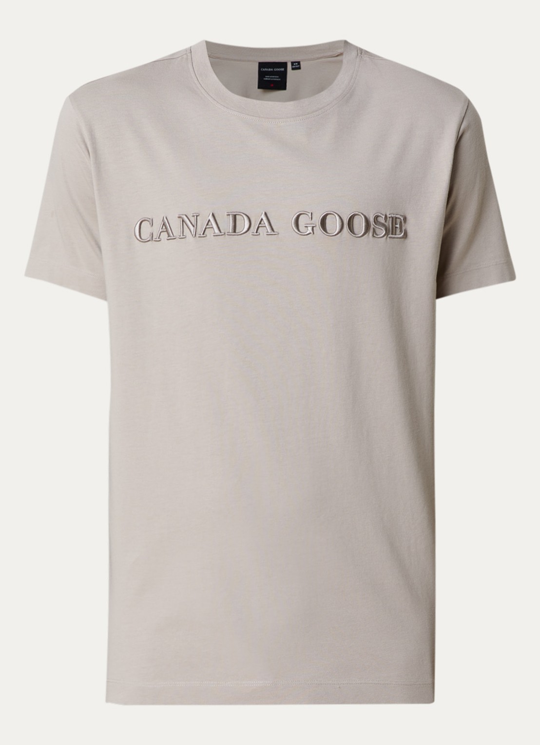 Canada Goose Emersen T-shirt met logoborduring - voorkant 3 donkerbeige