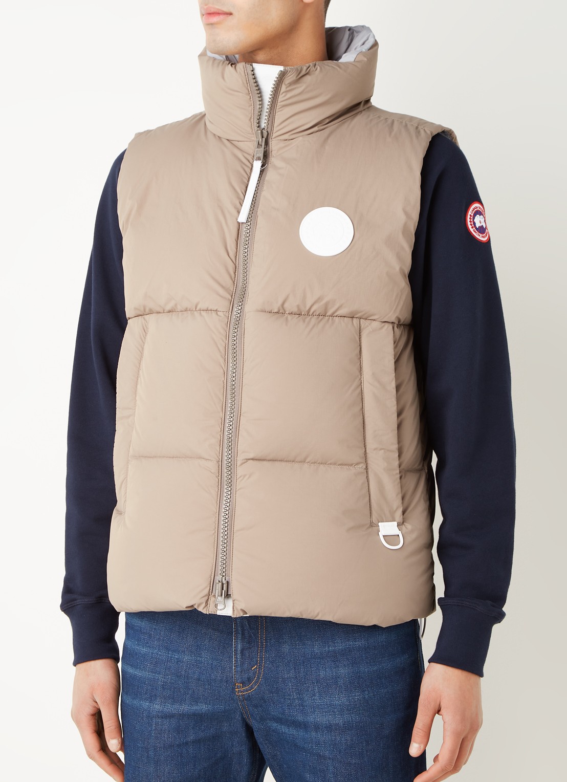 Canada Goose Everett gewatteerde bodywarmer met donsvulling - detail zand