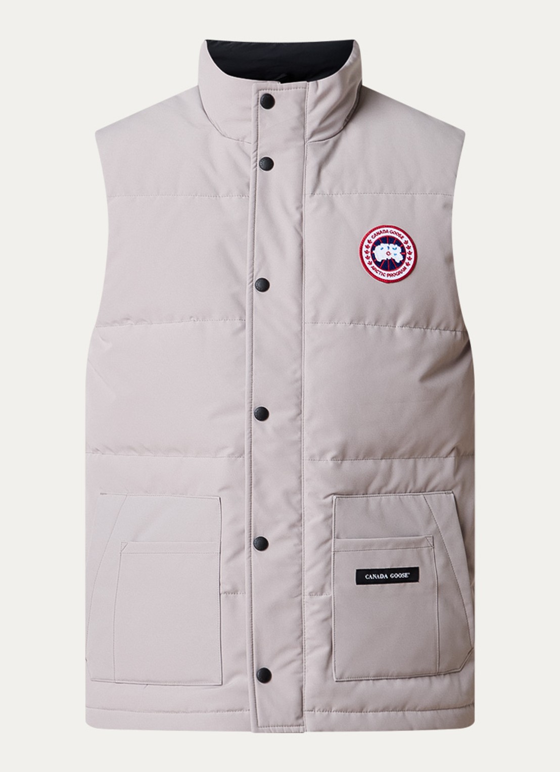 Canada Goose Freestyle gewatteerde bodywarmer met donsvulling en steekzakken - voorkant donkerbeige