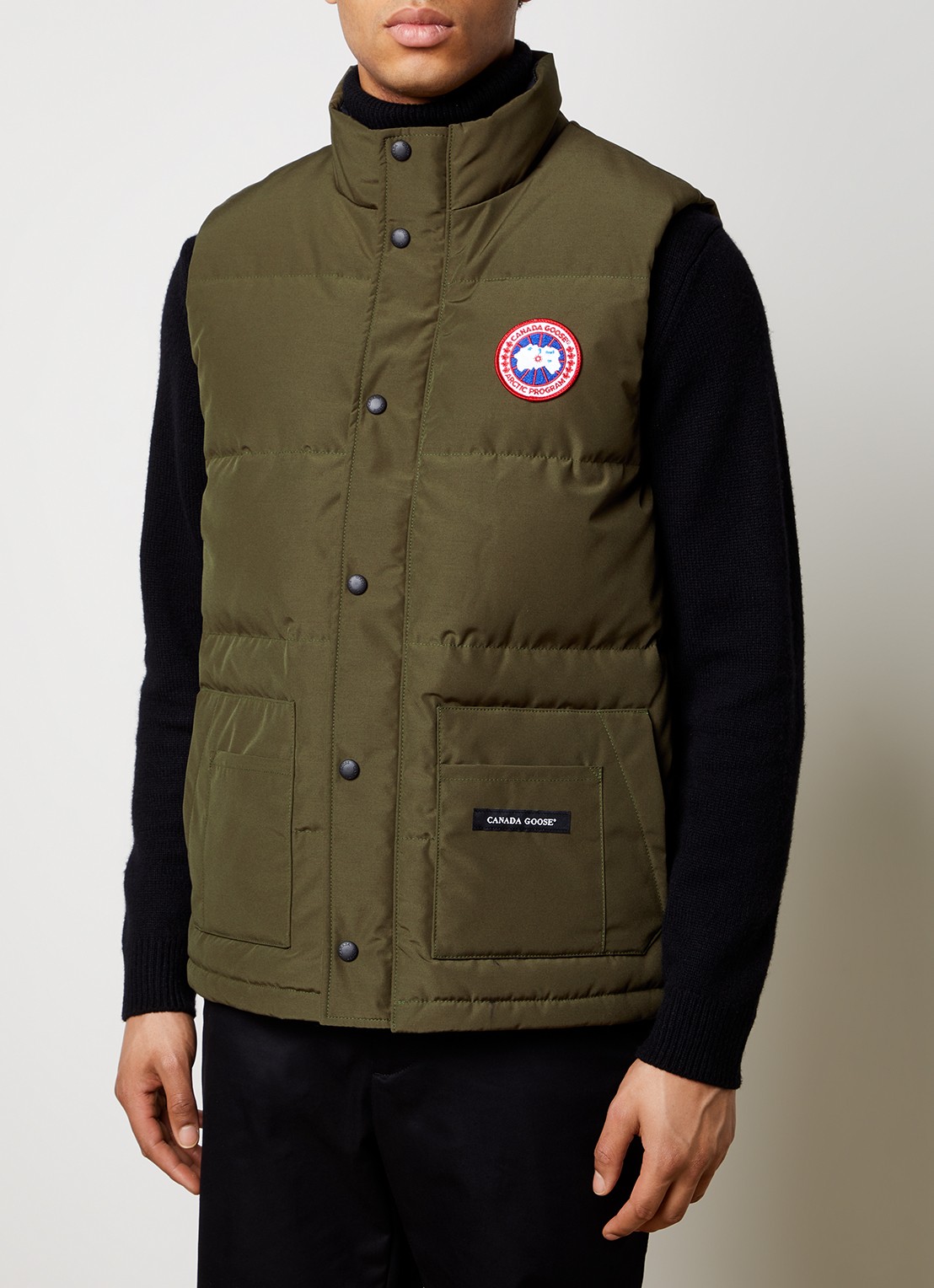 Canada Goose Freestyle gewatteerde bodywarmer met donsvulling en steekzakken - detail 3 legergroen