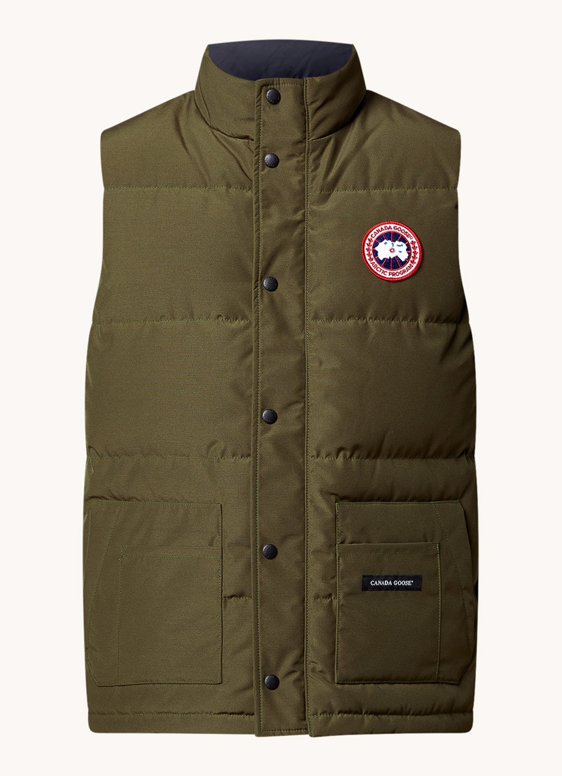 Canada Goose Freestyle gewatteerde bodywarmer met donsvulling en steekzakken - voorkant legergroen