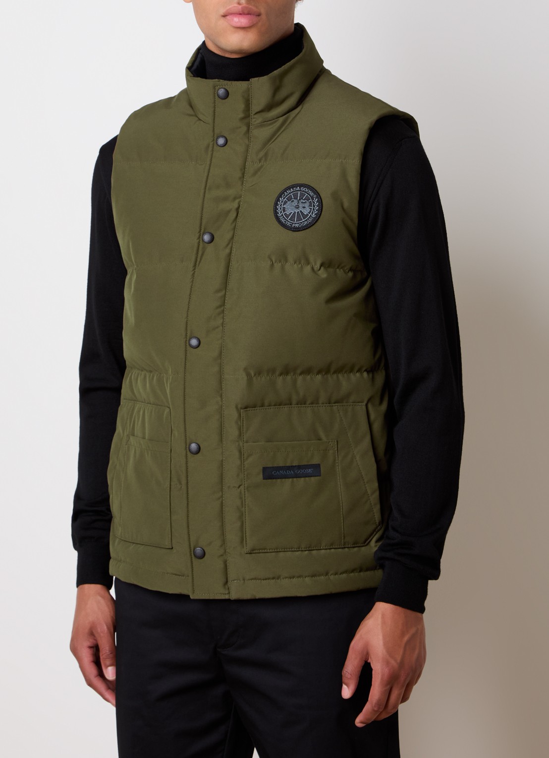 Canada Goose Freestyle gewatteerde bodywarmer met donsvulling en steekzakken - detail 3 olijfgroen