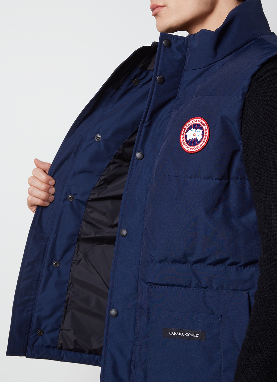 Canada Goose Freestyle gewatteerde bodywarmer met donsvulling en steekzakken - detail 3 donkerblauw