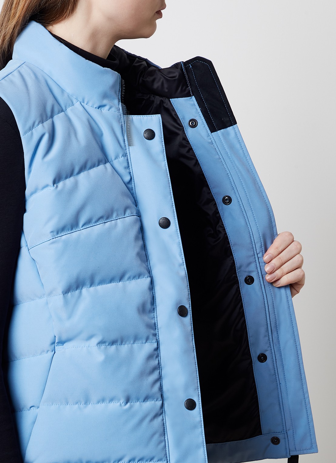 Canada Goose Freestyle gewatteerde bodywarmer met donsvulling en steekzakken - detail 2 staalblauw