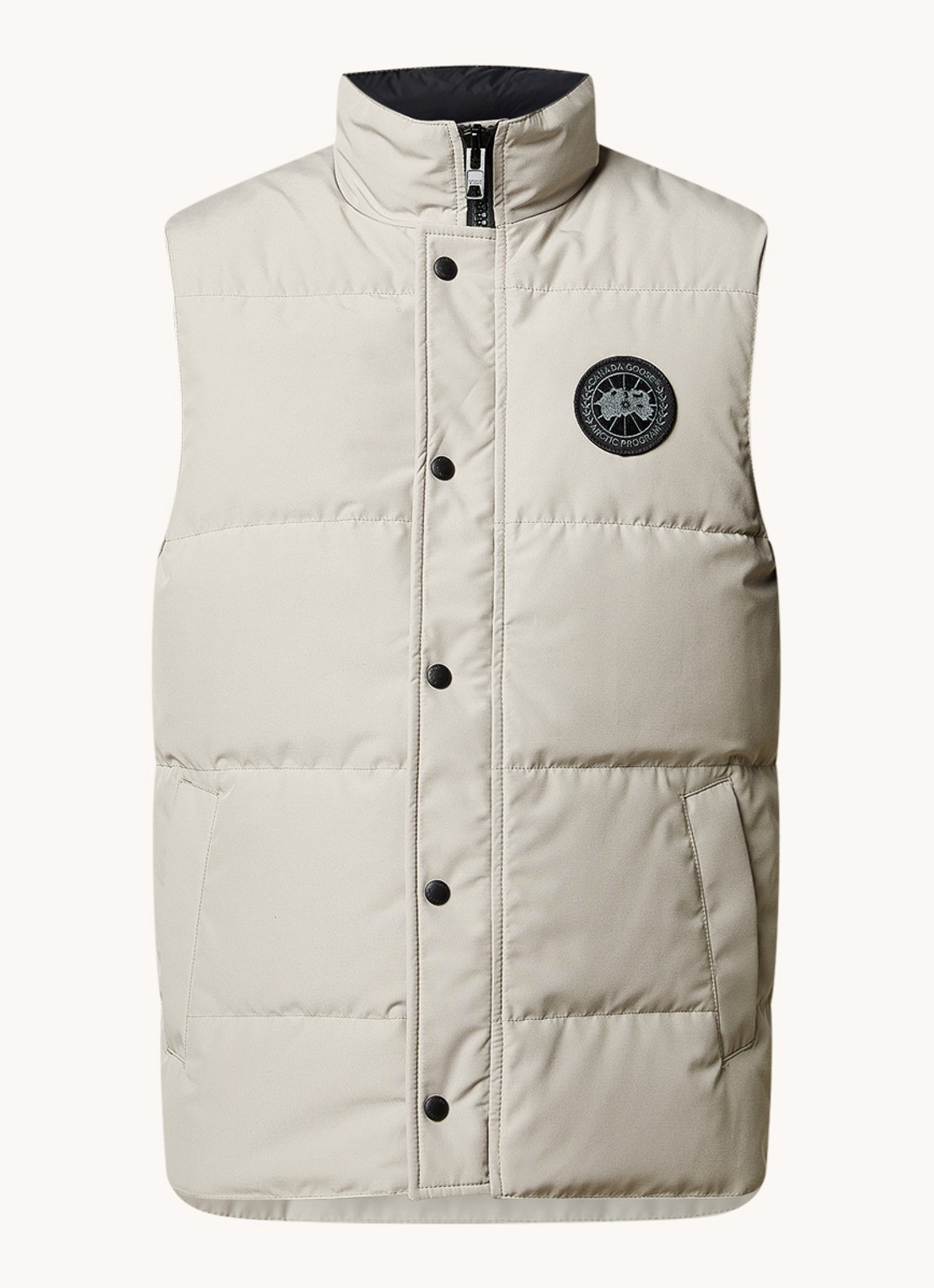 Canada Goose Garson gewatteerde bodywarmer met donsvulling en logo - voorkant donkerbeige