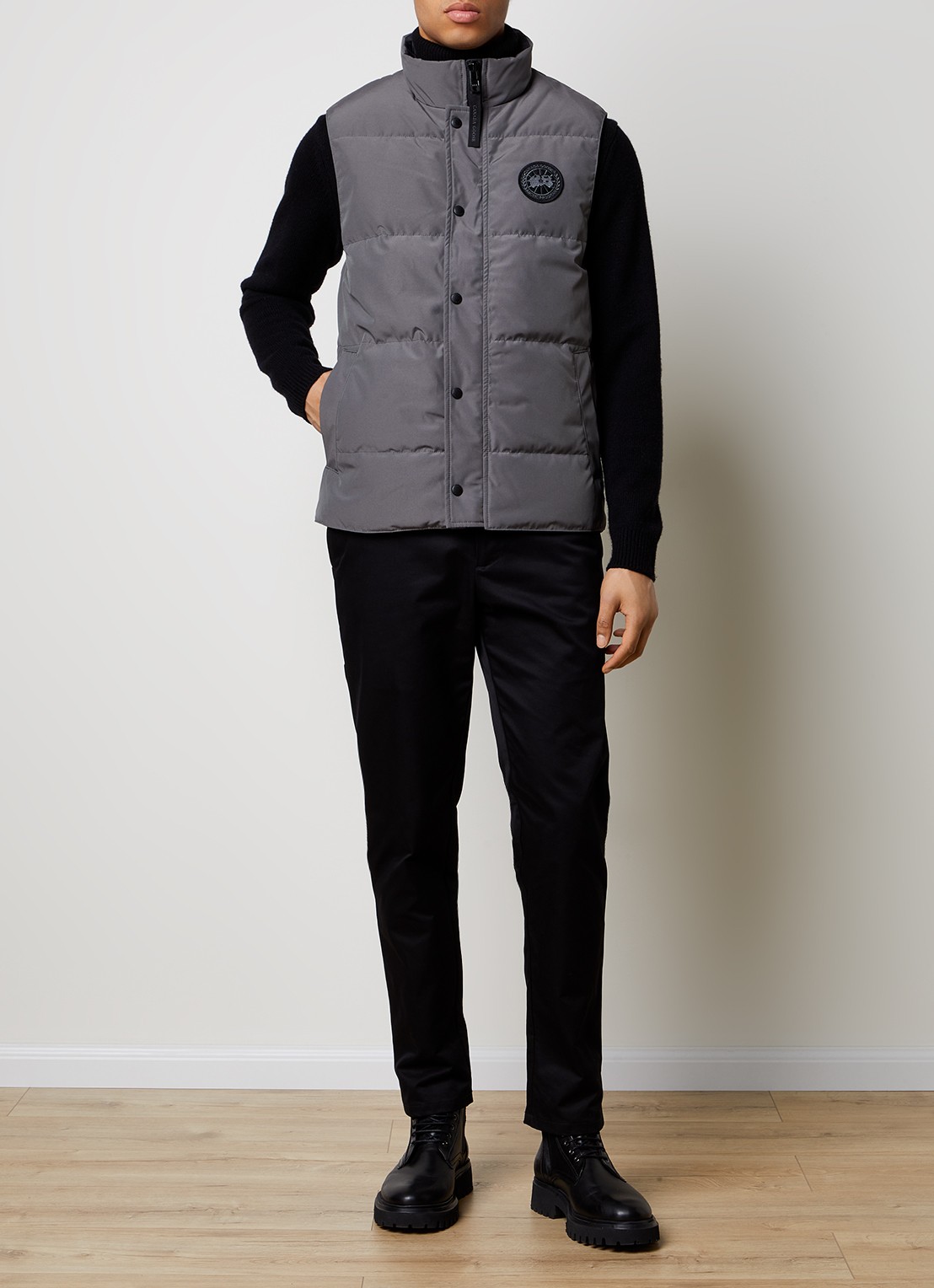 Canada Goose Garson gewatteerde bodywarmer met donsvulling en logo - voorkant 5 khaki