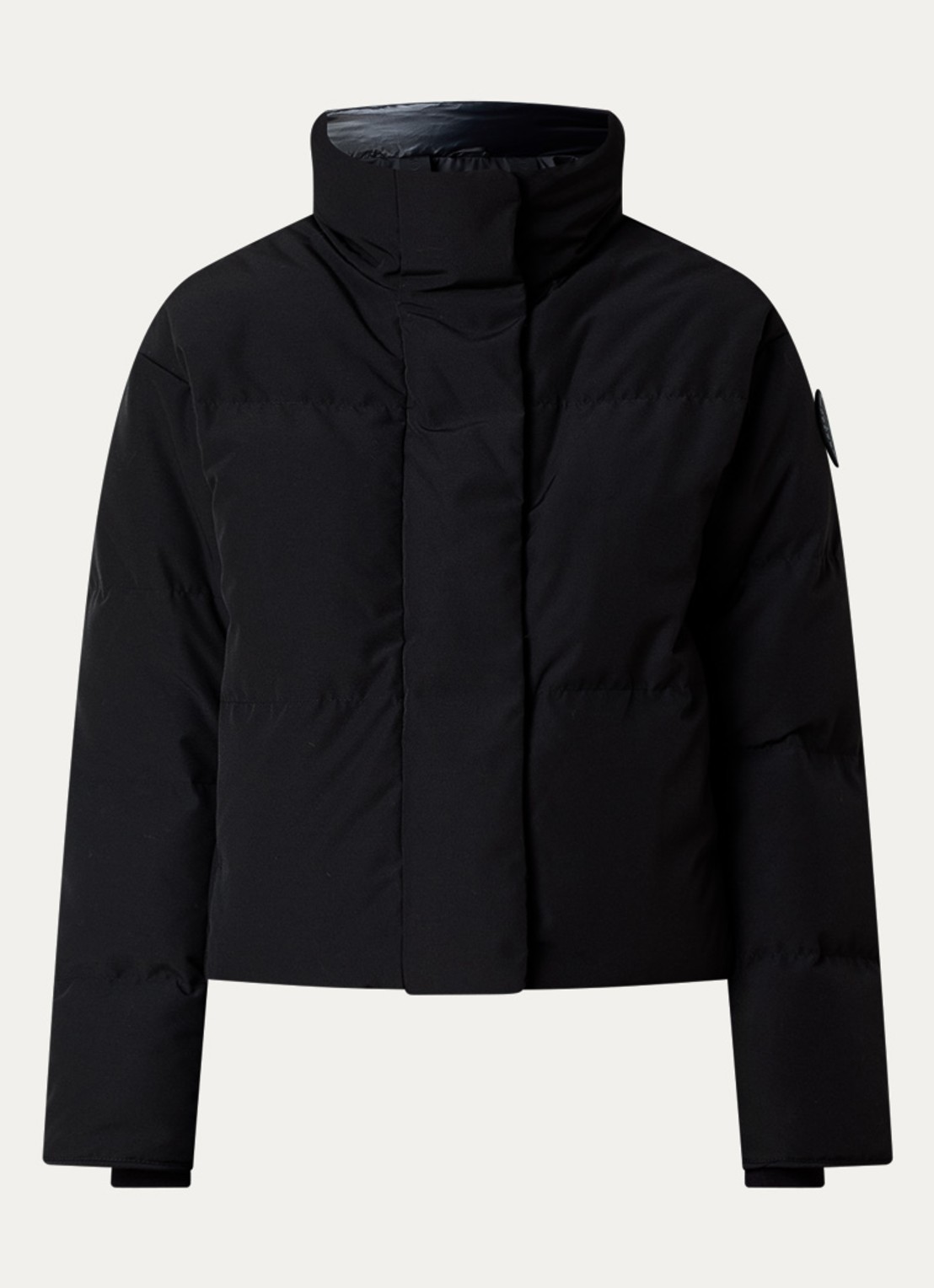 Canada Goose Grandview cropped puffer jack met ritszakken en logo - voorkant 5 zwart