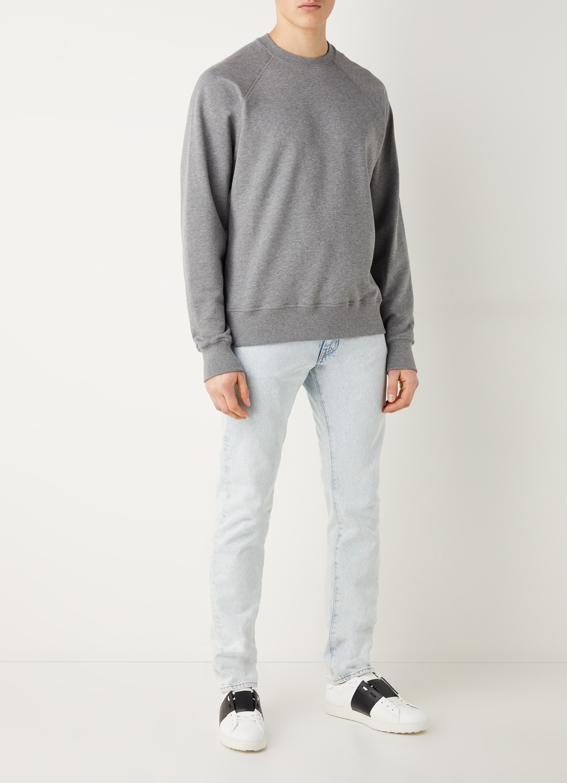 Canada Goose Huron sweater met logo - voorkant 2 lichtgrijs