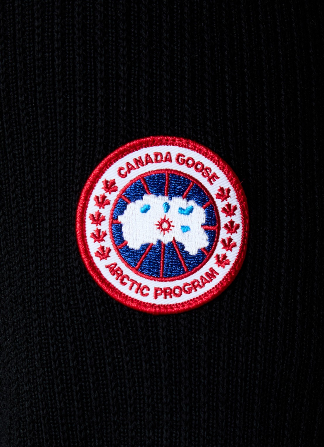 Canada Goose Hybridge fijngebreid vest van wol met gewatteerd voorpand - detail 2 zwart