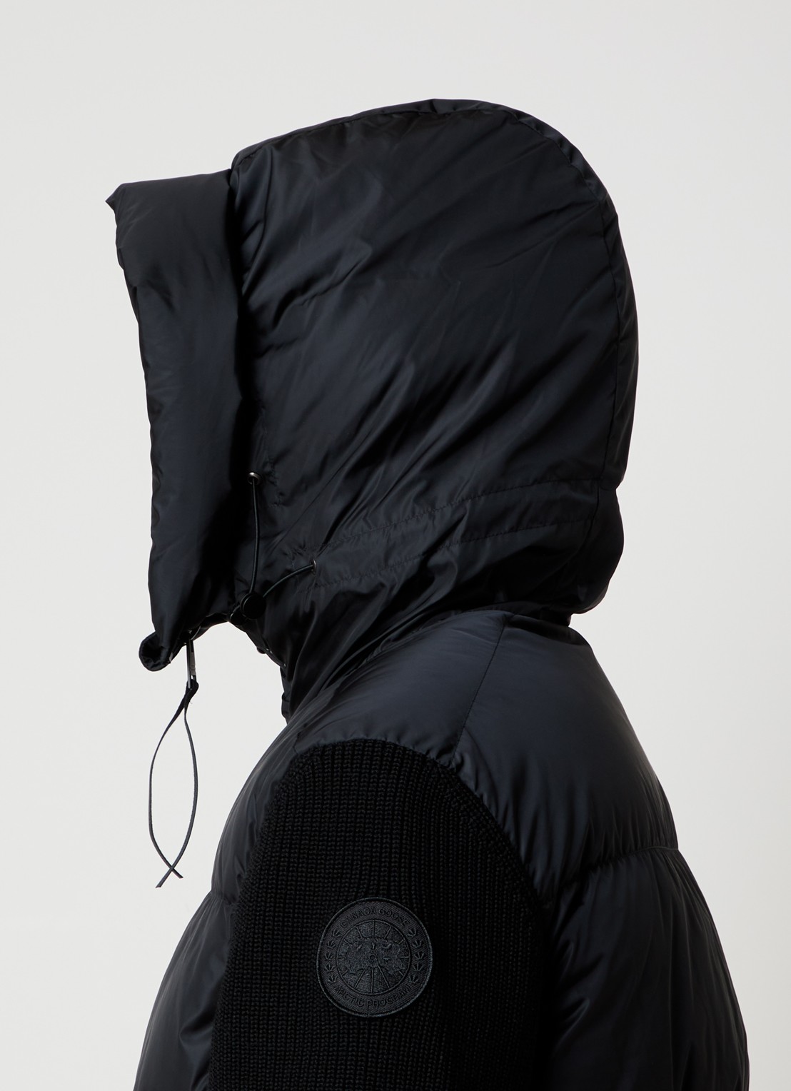 Canada Goose Hybridge jack in wolblend met donsvulling - detail 6 zwart