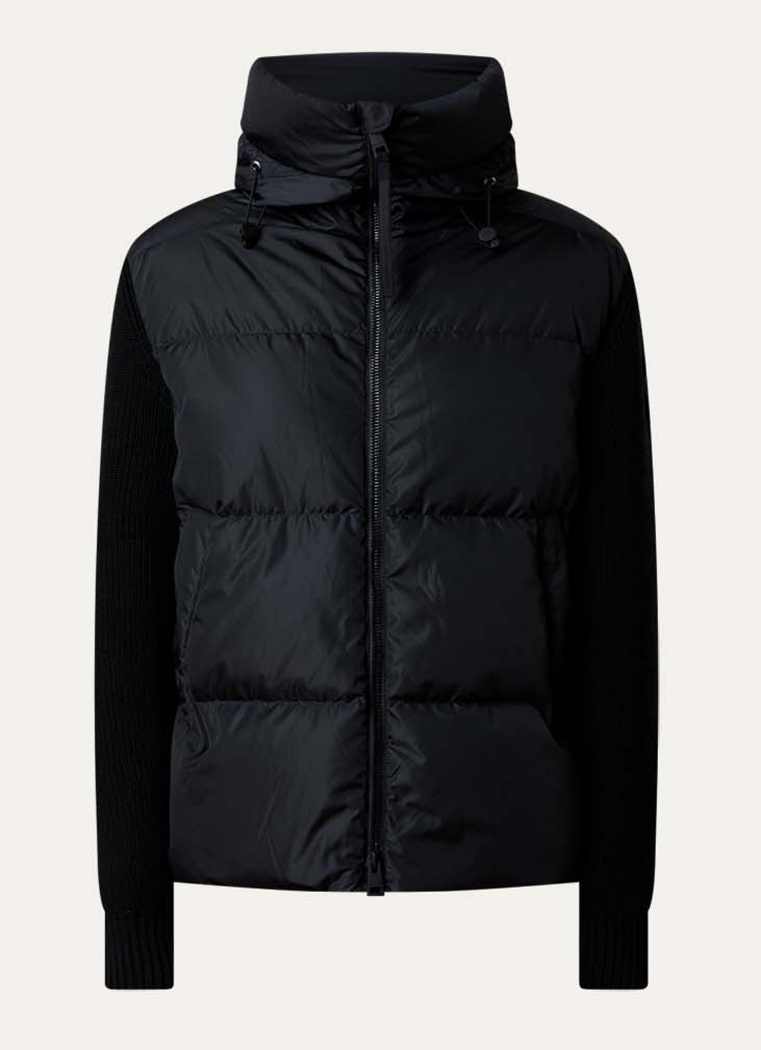 Canada Goose Hybridge jack in wolblend met donsvulling - voorkant 2 zwart