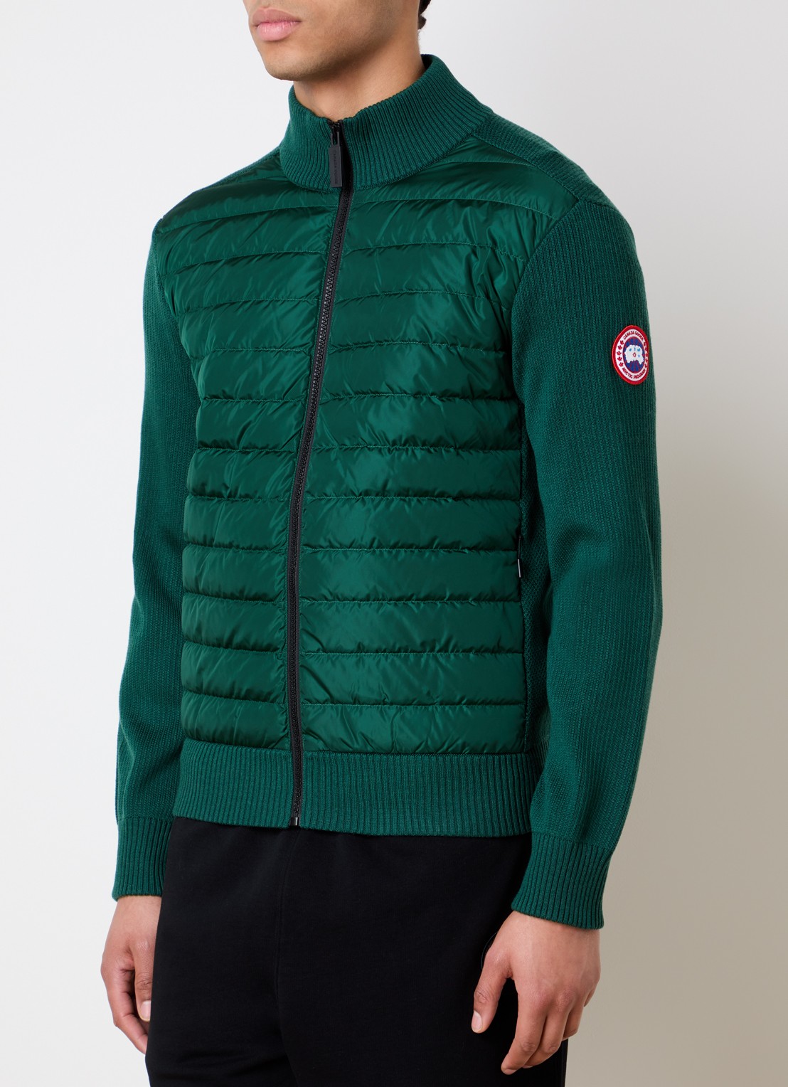 Canada Goose Hybridge jack in wolblend met donsvulling - detail 4 groen
