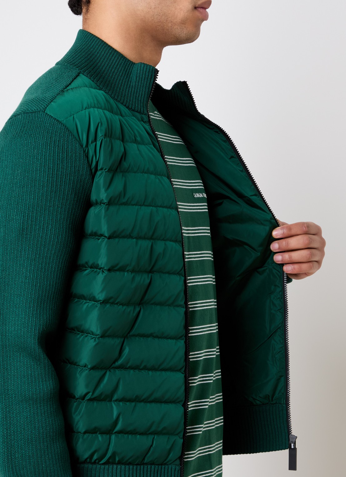Canada Goose Hybridge jack in wolblend met donsvulling - detail 5 groen