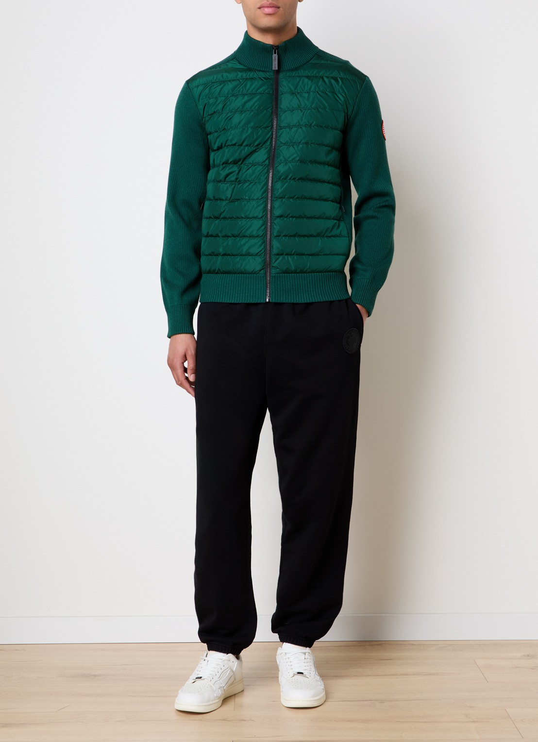 Canada Goose Hybridge jack in wolblend met donsvulling - voorkant 3 groen