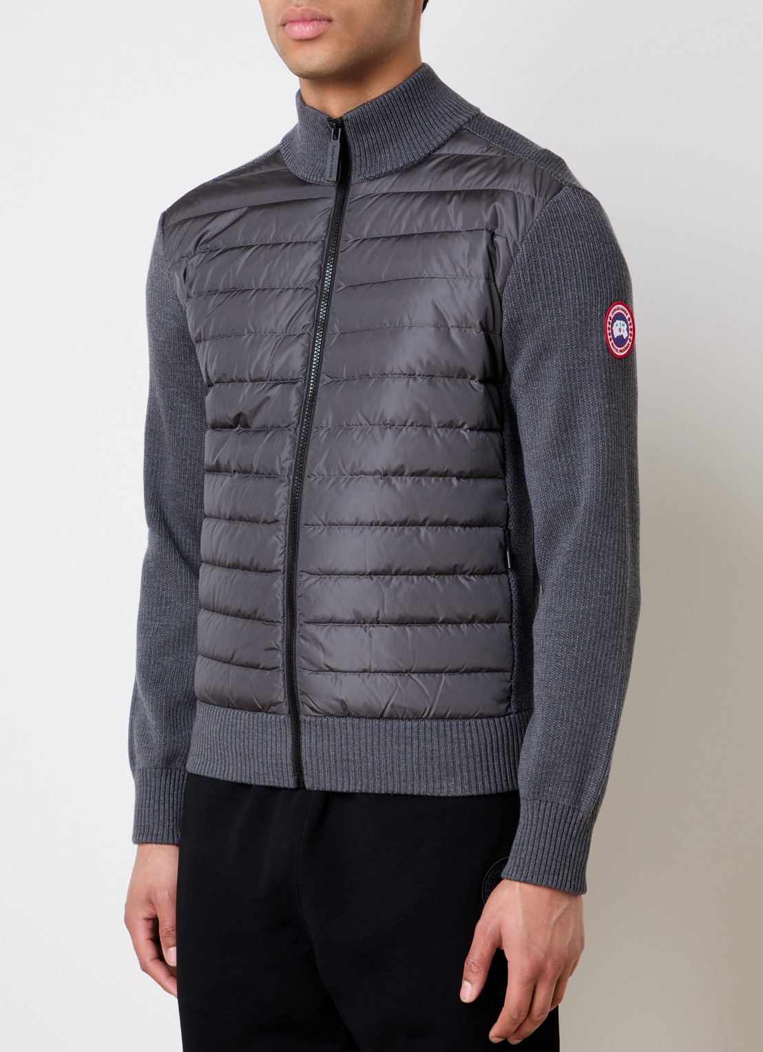 Canada Goose Hybridge jack in wolblend met donsvulling - detail 3 grijs