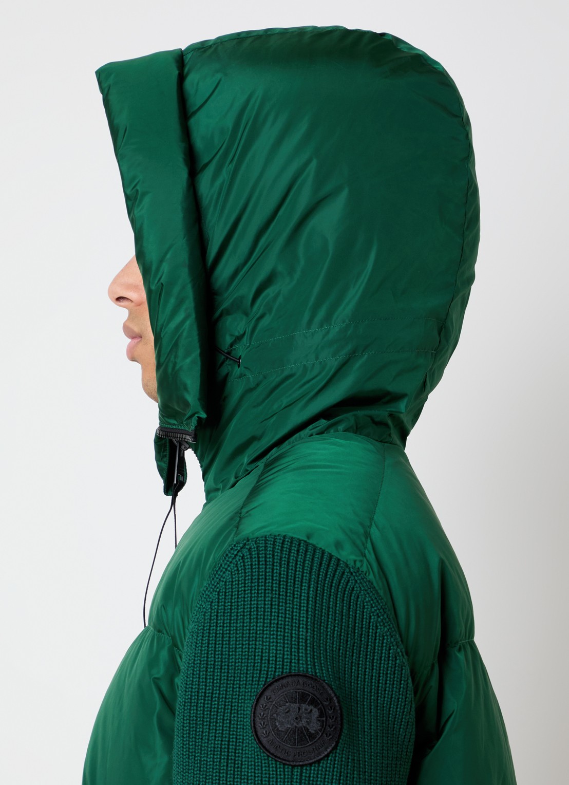 Canada Goose Hybridge pufferjack met donsvulling en capuchon - detail 3 groen