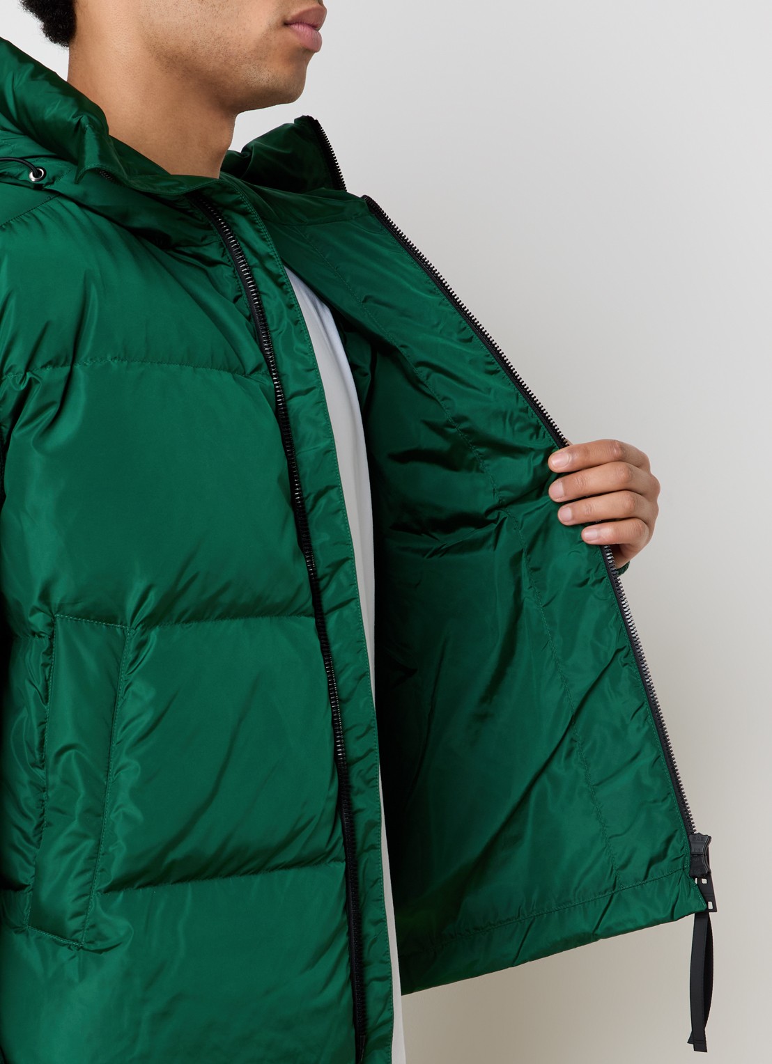 Canada Goose Hybridge pufferjack met donsvulling en capuchon - detail 4 groen