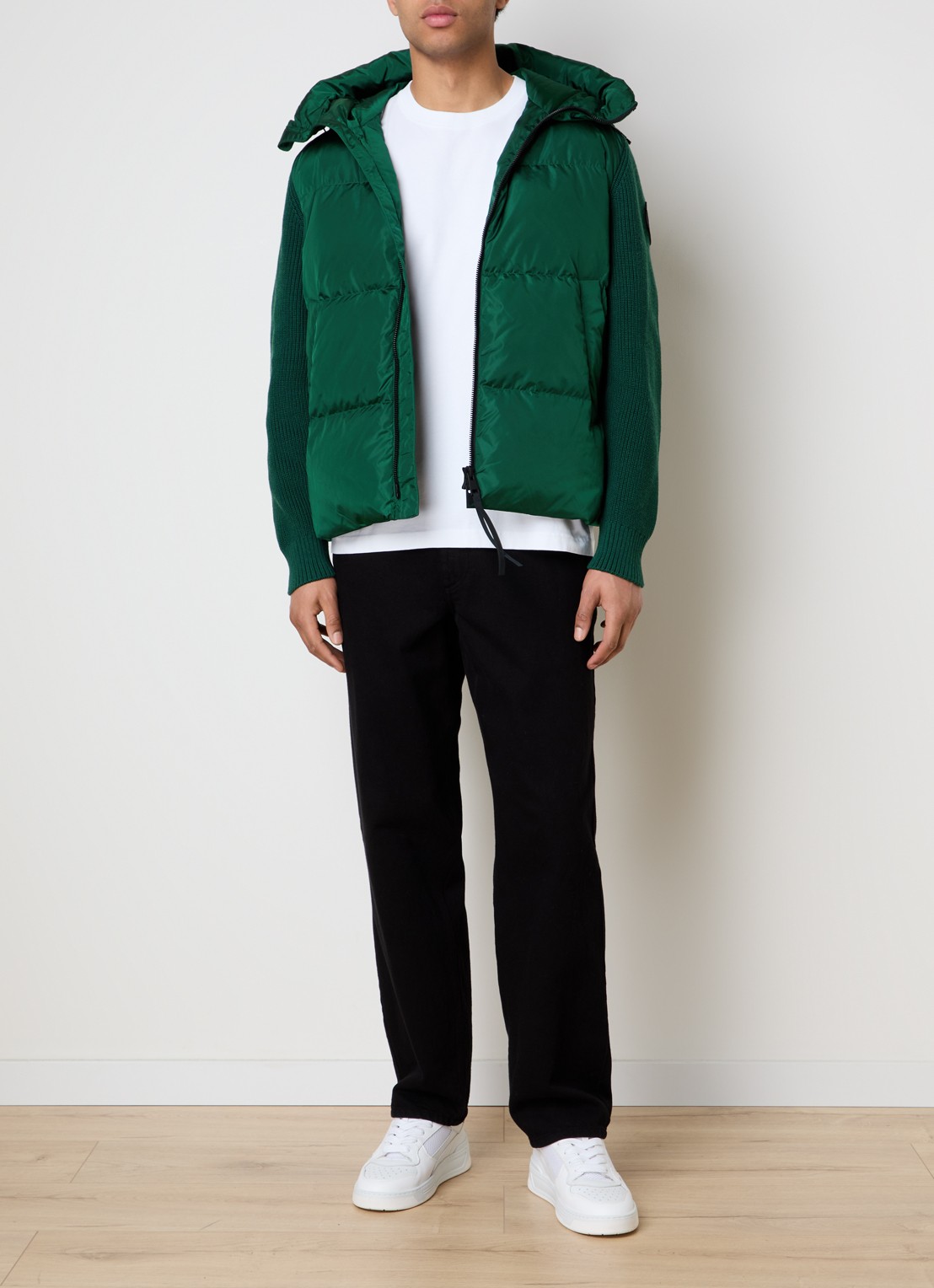 Canada Goose Hybridge pufferjack met donsvulling en capuchon - voorkant 6 groen