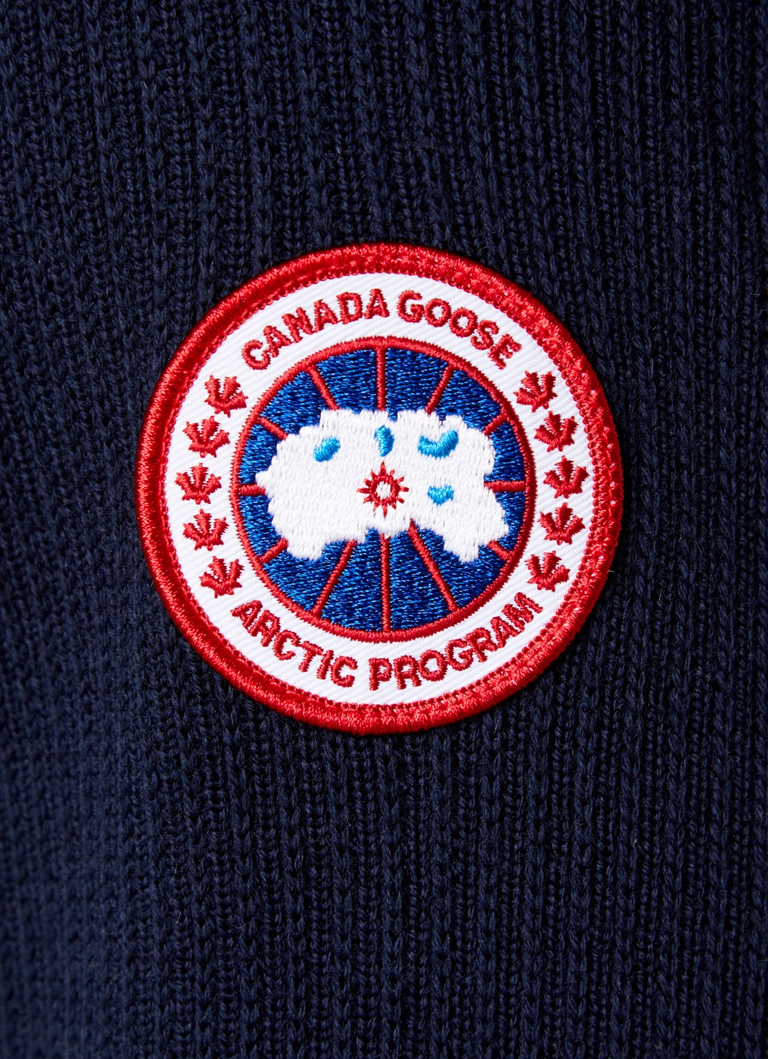 Canada Goose Hybridge ribgebreid vest van wol met gewatteerd voorpand - detail 3 indigo