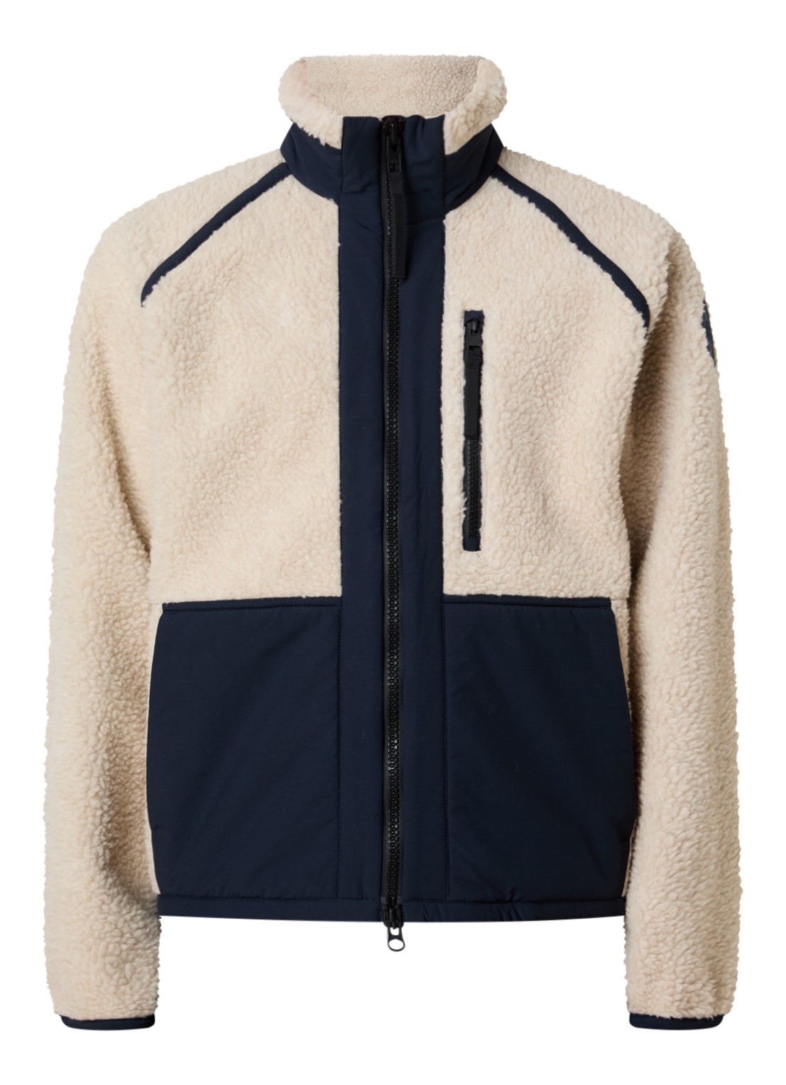 Canada Goose Jack van teddy in wolblend met steekzakken - voorkant creme