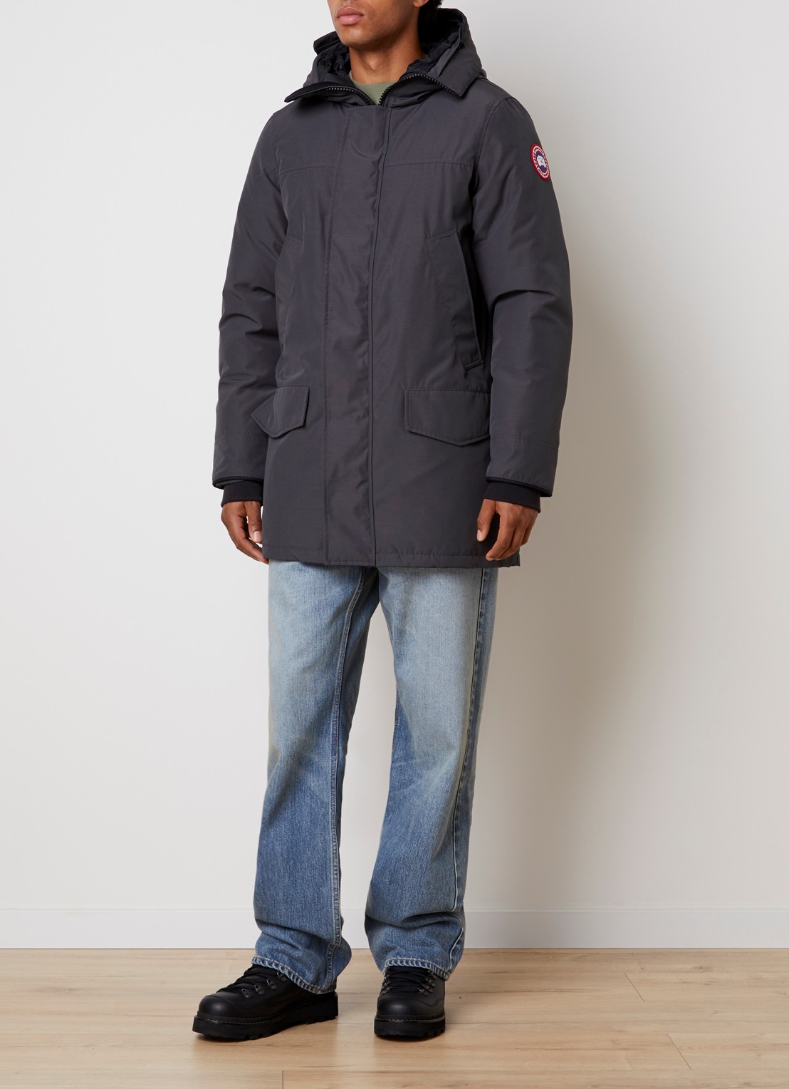 Canada Goose Langford gewatteerde parka met donsvulling en capuchon - voorkant 6 donkergrijs
