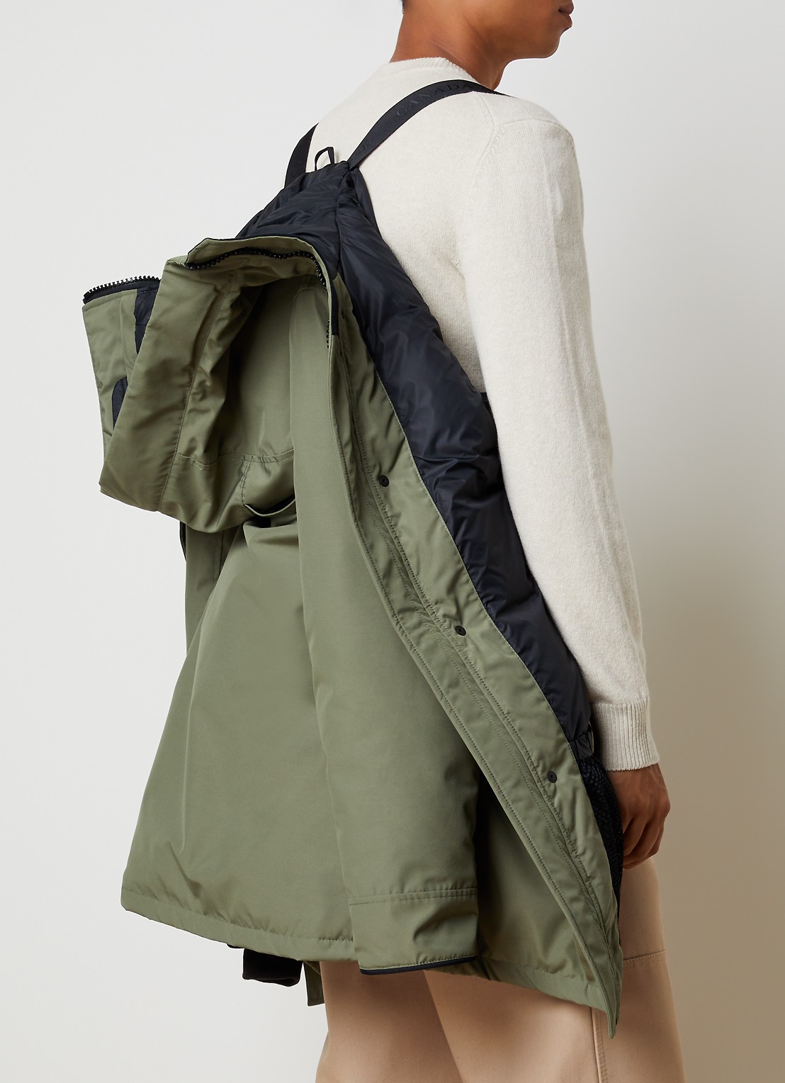 Canada Goose Langford gewatteerde parka met donsvulling - detail 2 mosgroen