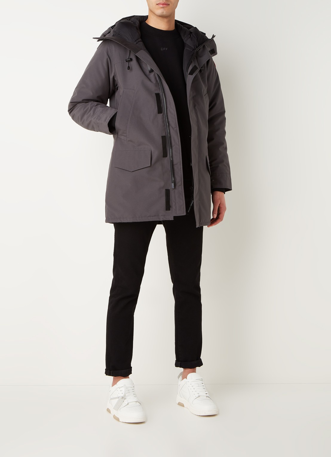 Canada Goose Langford gewatteerde parka met donsvulling - voorkant 4 antraciet