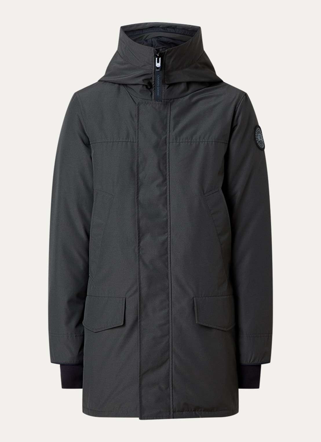 Canada Goose Langford parka met donsvulling en logo - voorkant 5 antraciet