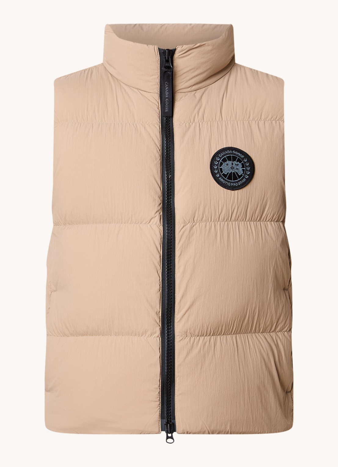 Canada Goose Lawrence gewatteerde bodywarmer met donsvulling - voorkant 2 zand
