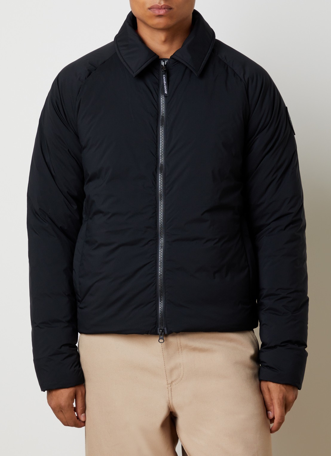 Canada Goose Lodge gewatteerde jack met donsvulling en ritszakken - detail zwart