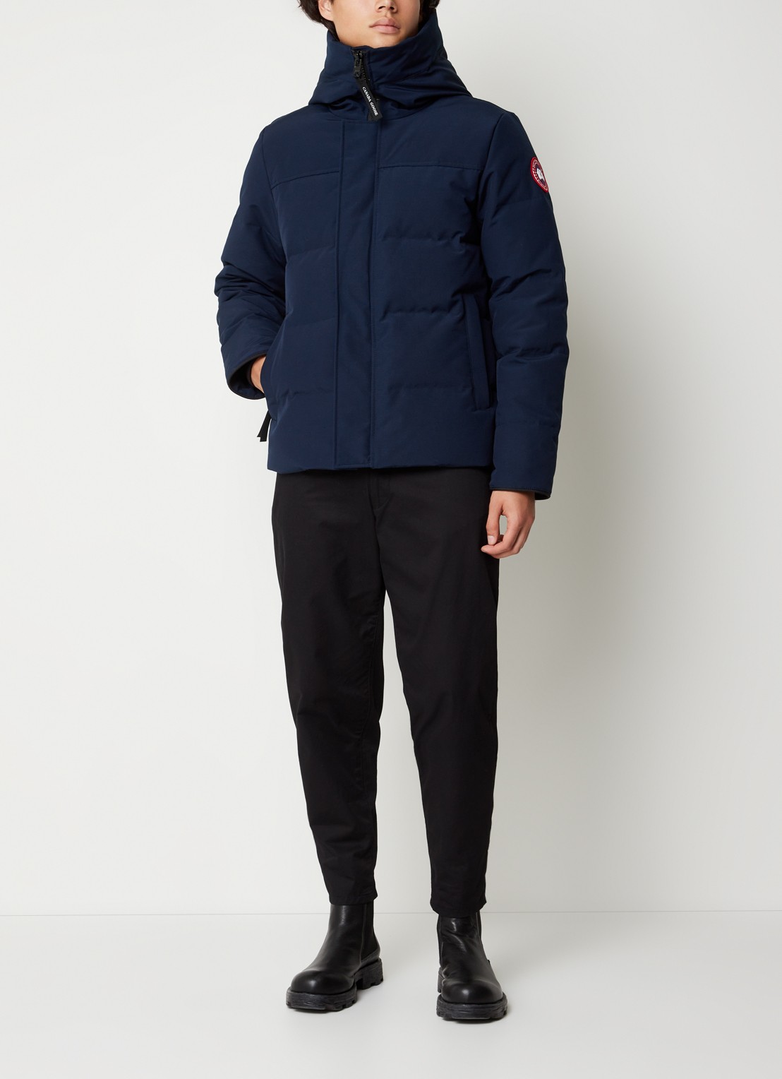 Canada Goose MacMillan gewatteerde parka met donsvulling en capuchon - voorkant 6 donkerblauw
