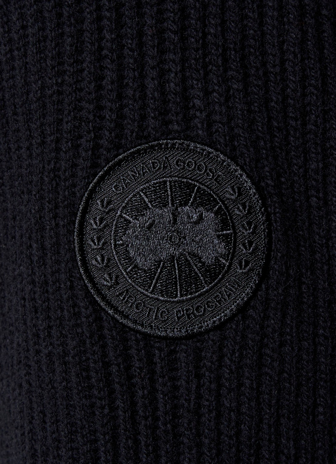 Canada Goose Mckinney fijngebreid vest van wol met logoborduring - detail 4 zwart