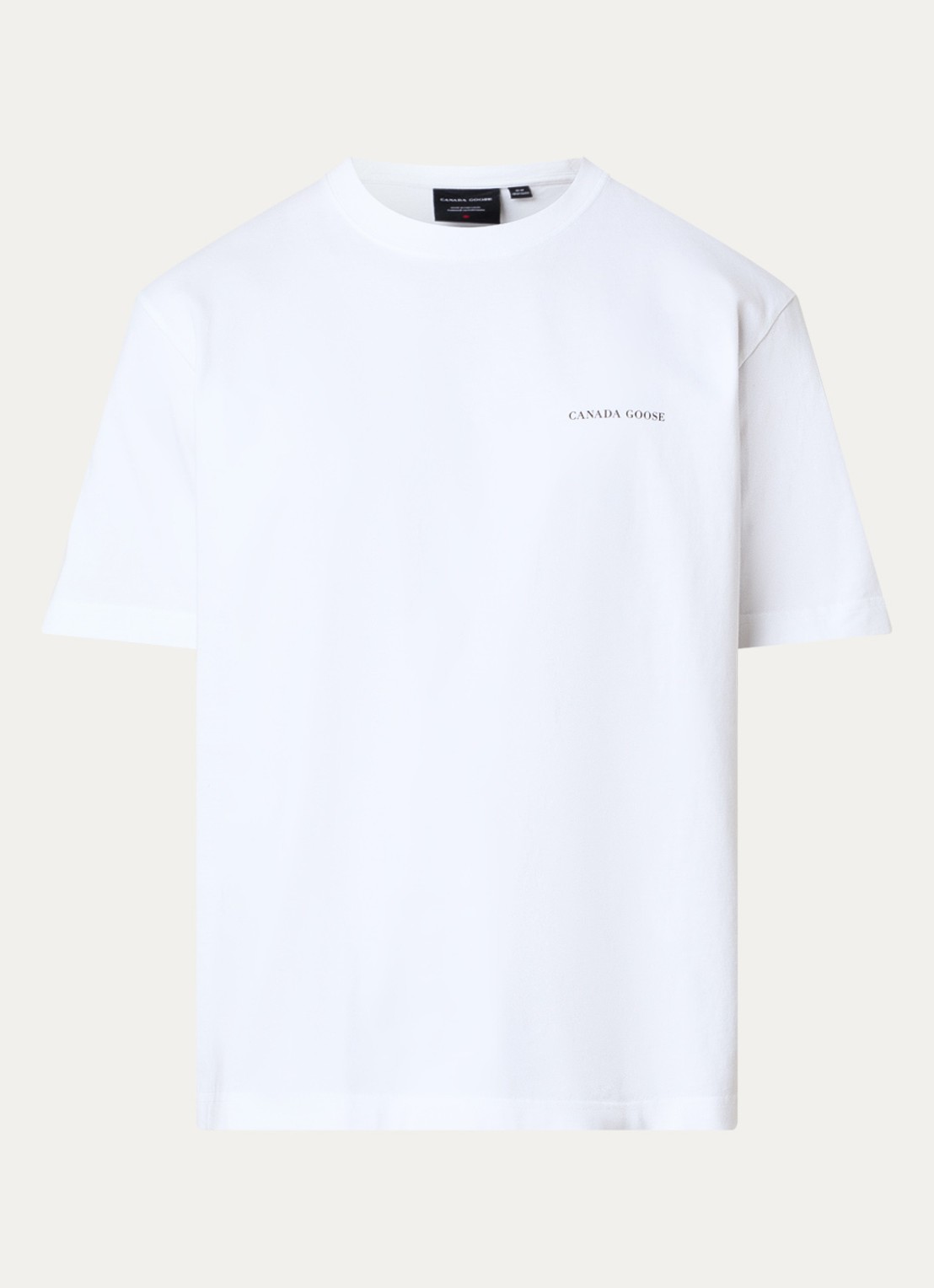 Canada Goose Novo T-shirt met logo- en backprint - voorkant 2 gebroken wit